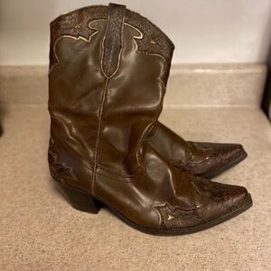 Beautiful Splash Brown Western Cowgirl Boots
